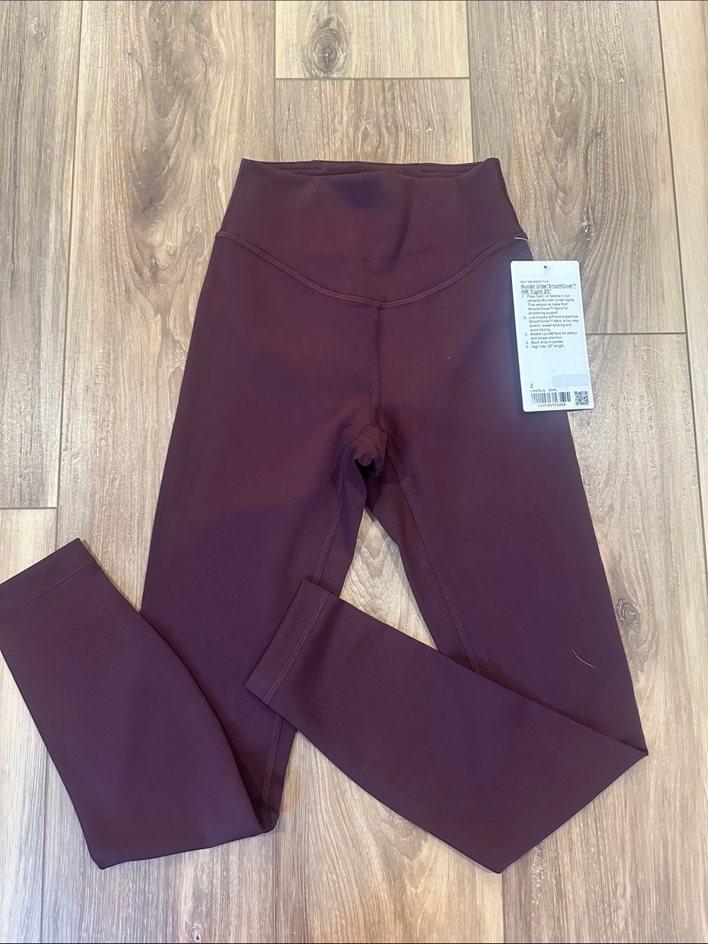 Lululemon plum wunderunder smooth cover leggings